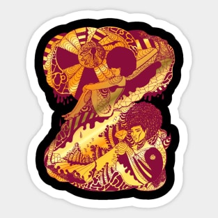 Afrocentric Escape Burgundy Gold Sticker